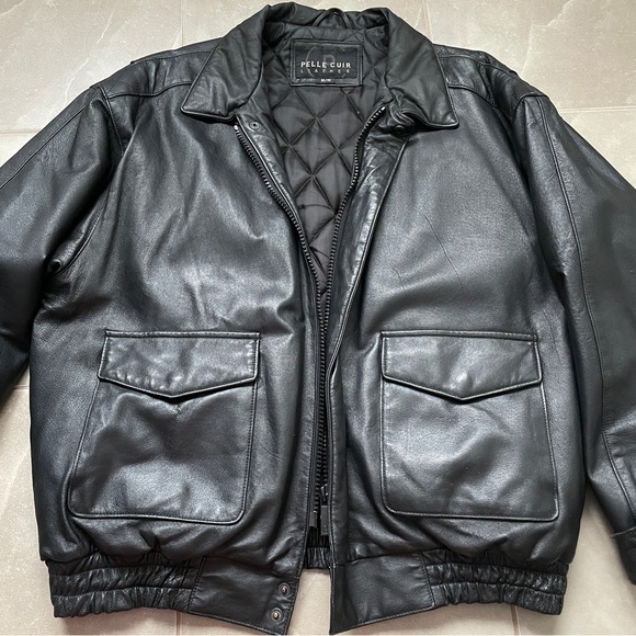 Vintage Leather Bomber Jacket - Picture 3 of 8